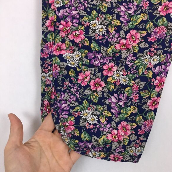 80s Floral Lace Trim Vintage Top Co-ord Set - Picture 11 of 13